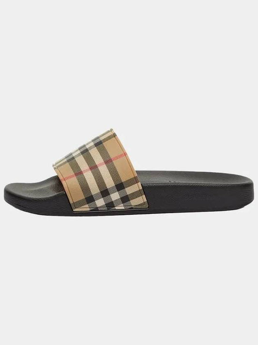 Check Furley Slippers Beige - BURBERRY - BALAAN 2