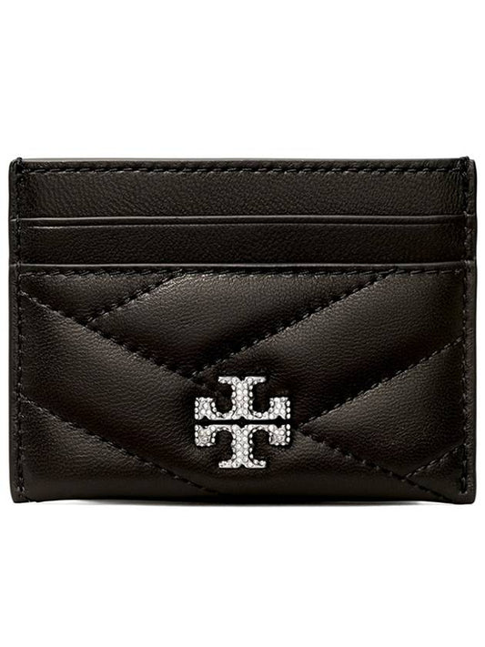 Kira Chevron Pave Card Wallet Black - TORY BURCH - BALAAN 2