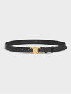 Triomphe Taurillon Medium Leather Belt Black - CELINE - BALAAN 4