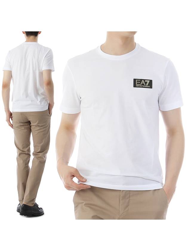 EA7 Logo Patch Short Sleeve T-Shirt White - EMPORIO ARMANI - BALAAN 2