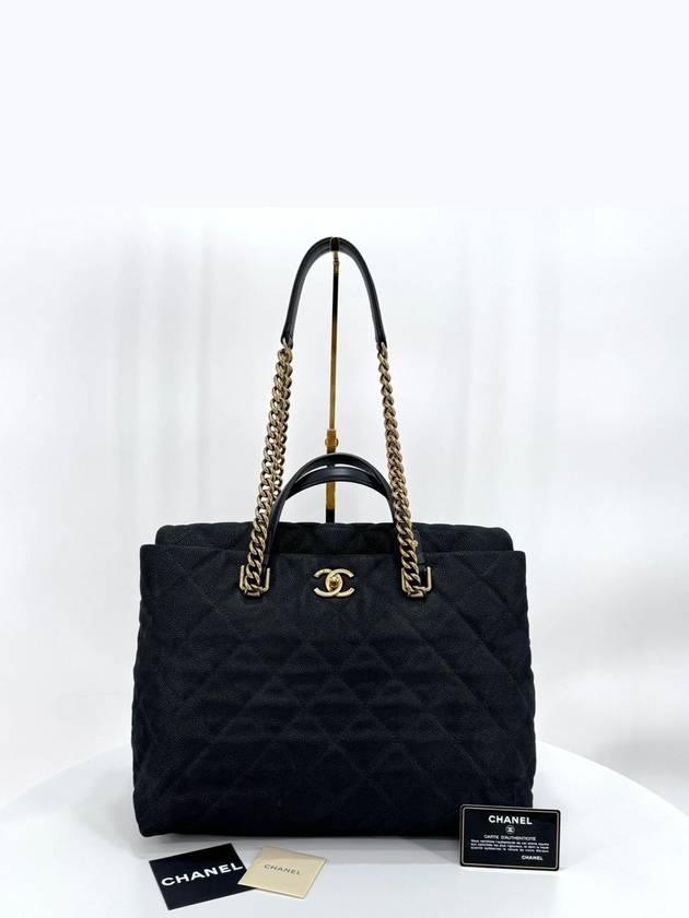 Caviar season shoulder bag tote black - CHANEL - BALAAN 1