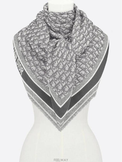 D Oblique Scarf Grey - DIOR - BALAAN 2