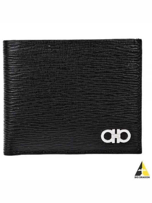 Gancini Half Wallet Black - SALVATORE FERRAGAMO - BALAAN 2