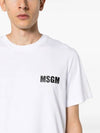 Logo Print Cotton Short Sleeve T-Shirt White - MSGM - BALAAN 5