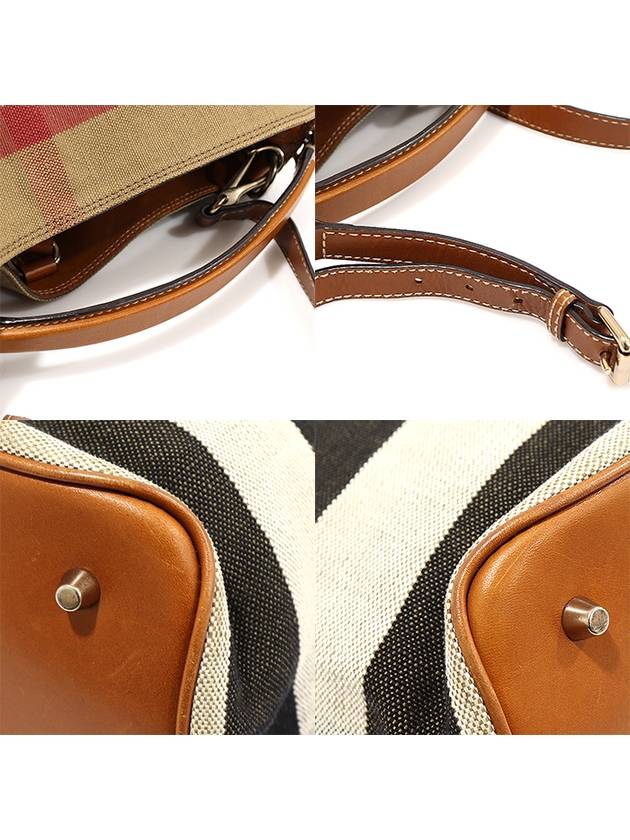 3855146 Brown Leather Mega Check Susanna Medium 2WAY - BURBERRY - BALAAN 6