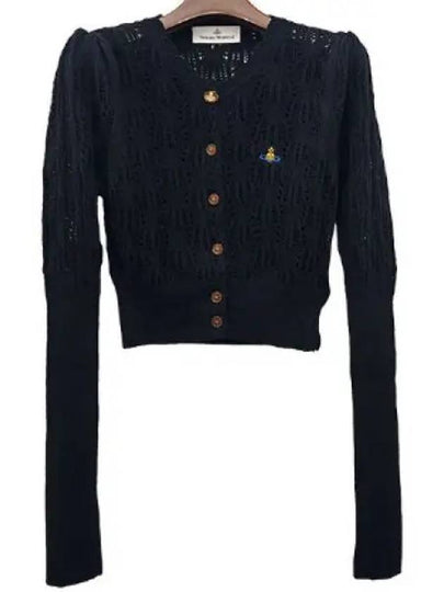 Samantha Cropped Cardigan Black - VIVIENNE WESTWOOD - BALAAN 2