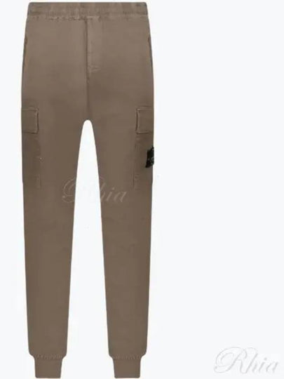 Stretch Cotton Cargo Straight Pants Brown - STONE ISLAND - BALAAN 2