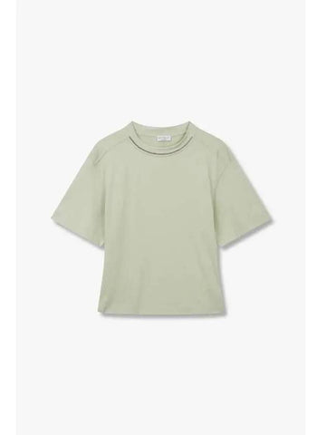 10 ePoint Women s Monili Crew Neck Cotton T Shirt Light Green - BRUNELLO CUCINELLI - BALAAN 1