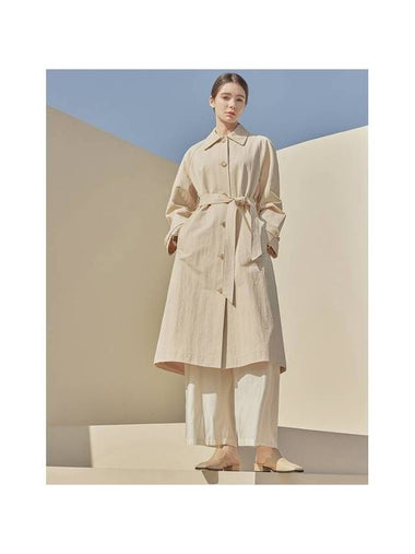 Edith Belt Long Trench Cream - ARIFF - BALAAN 1