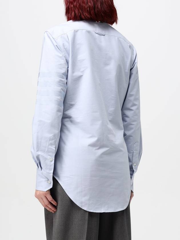 Diagonal Stripe Satin Weave Supima Oxford Shirt Light Blue - THOM BROWNE - BALAAN 4