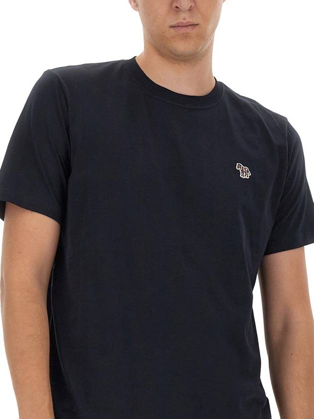 Zebra Logo Crew Neck Cotton Short Sleeve T-Shirt Navy - PAUL SMITH - BALAAN 9