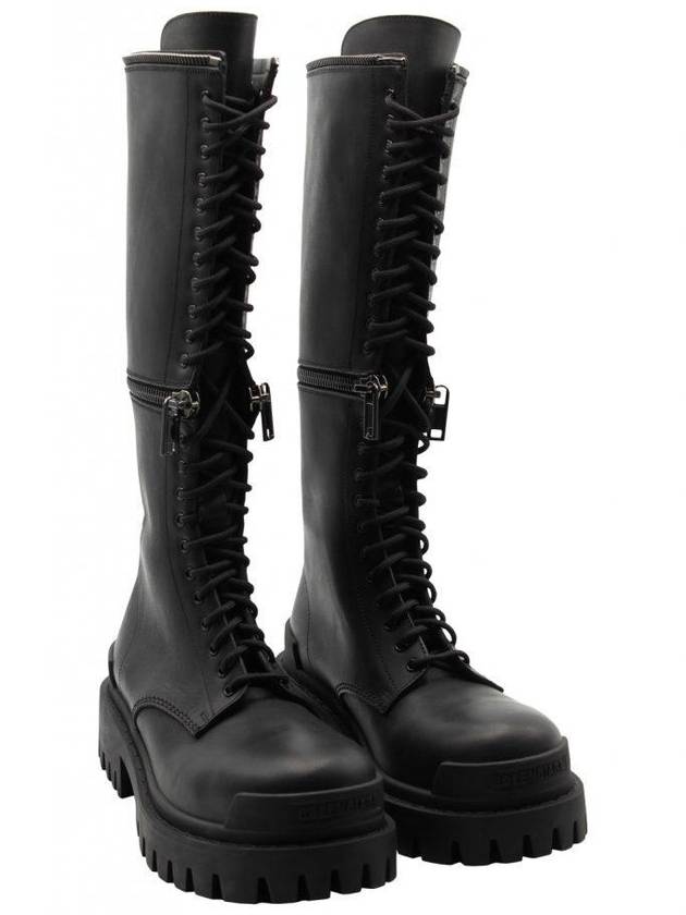 Women's Master Lace-Up Long Boots Black - BALENCIAGA - BALAAN 4