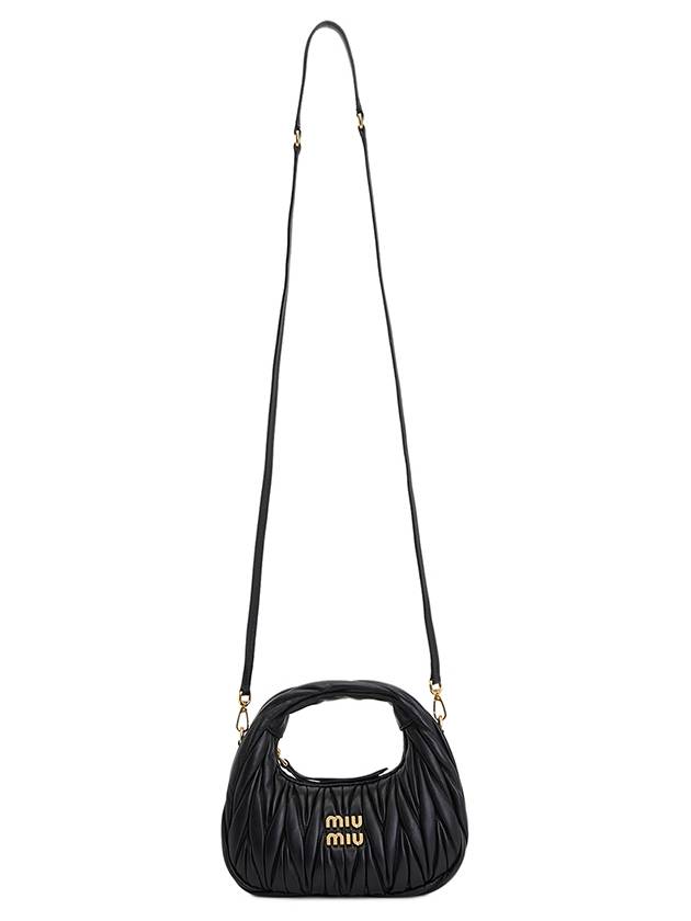 Wander Matelasse Nappa Leather Hobo Mini Bag Black - MIU MIU - BALAAN 7