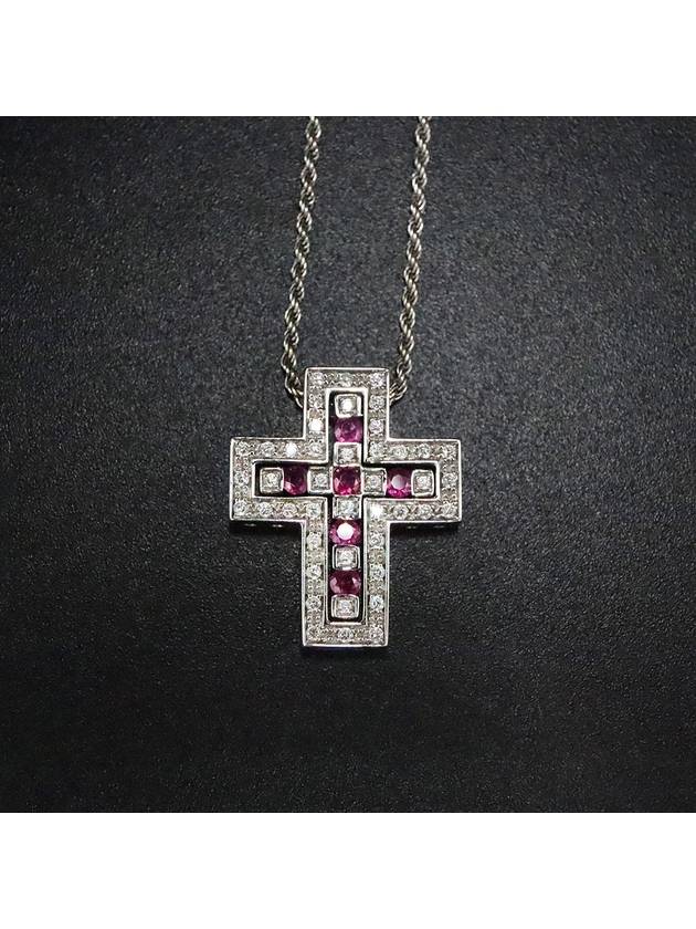 Women Damiani 20073459 18K White Gold 0 42 Carat Diamond Ruby Belle Epoque Necklace gt Gangbuk used luxury goods - DAMIANI - BALAAN 4