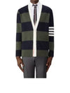 Pattern Intarsia Stripe Cardigan Dark Green - THOM BROWNE - BALAAN 2