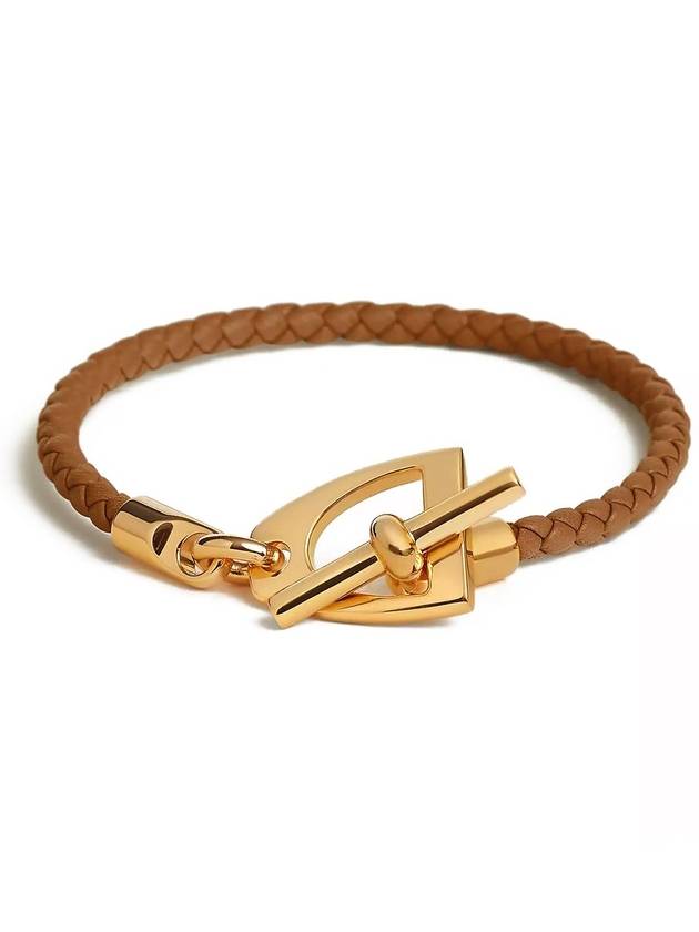 Etrier Horseshoe Leather Bracelet Brown - HERMES - BALAAN 2