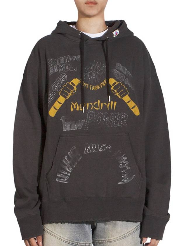 Mendrill x GS Distressed Hooded Sweatshirt W C10HD501 BLACK - MAISON MIHARA YASUHIRO - BALAAN 1