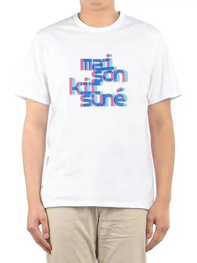 Men s Short Sleeve T Shirt HM00140KJ0008 WHITE 270354 - MAISON KITSUNE - BALAAN 1