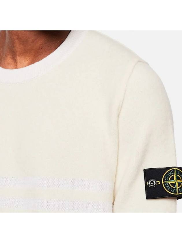 Wappen Patch Wool Knit Top Ivory - STONE ISLAND - BALAAN 5