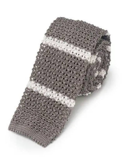 Striped Knit Silk Tie Gray - POLO RALPH LAUREN - BALAAN 2