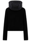 Women's Padded Wool Zip-Up Hooded Cardigan Black - MONCLER - BALAAN 3