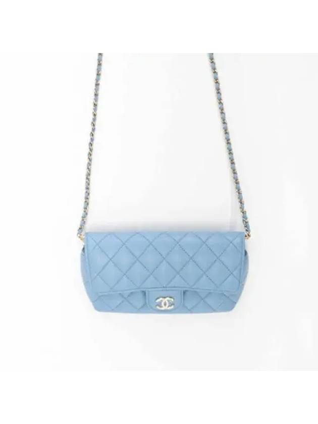 Classic caviar sunglasses case chain mini bag light blue AP2044 - CHANEL - BALAAN 1