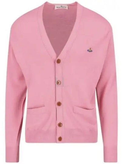 Embroidery Logo Fine Wool Cardigan Pink - VIVIENNE WESTWOOD - BALAAN 2