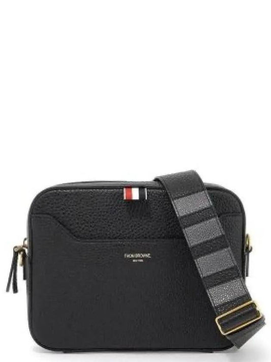 4 Bar Patch Leather Camera Cross Bag Black - THOM BROWNE - BALAAN 2