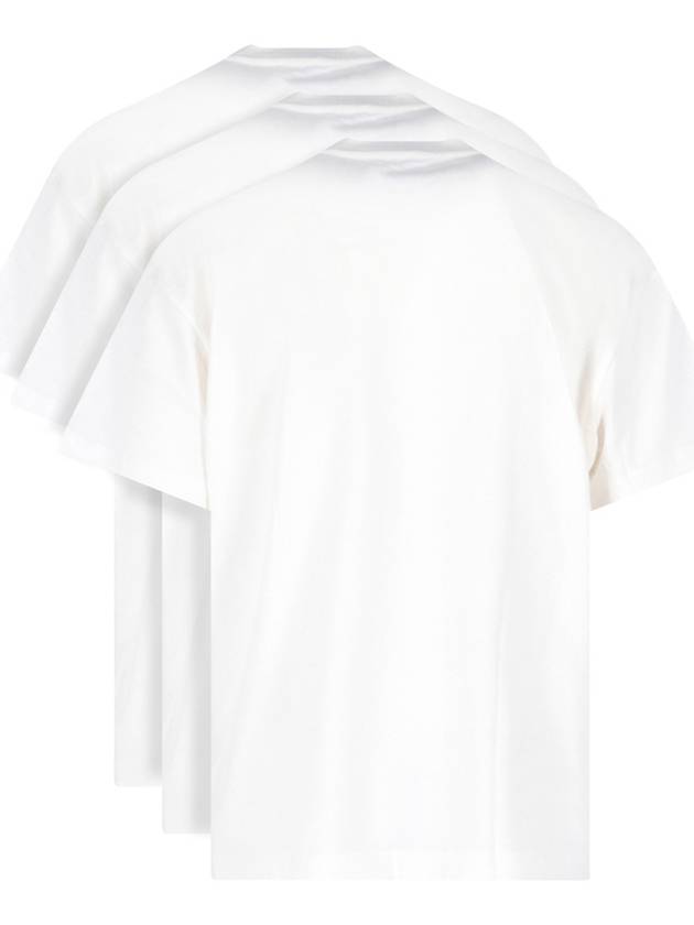 Logo Label Cotton 3 Pack Short Sleeve T-Shirt White - JIL SANDER - BALAAN 3