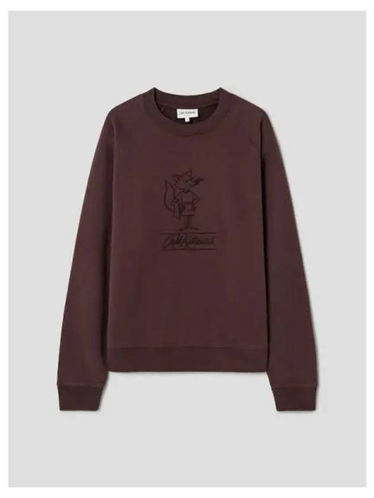 Unisex Barista Fox Oversized Raglan Sweatshirt Amicano Domestic Product - MAISON KITSUNE - BALAAN 1