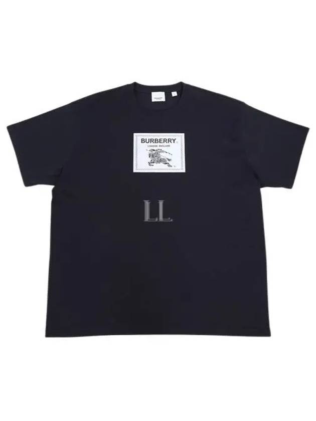 Men's Prorsum Label Cotton Short Sleeve T-Shirt Smoke Navy - BURBERRY - BALAAN 2