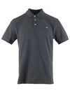 Embroidered Logo Short Sleeve Polo Shirt Grey - MOOSE KNUCKLES - BALAAN.