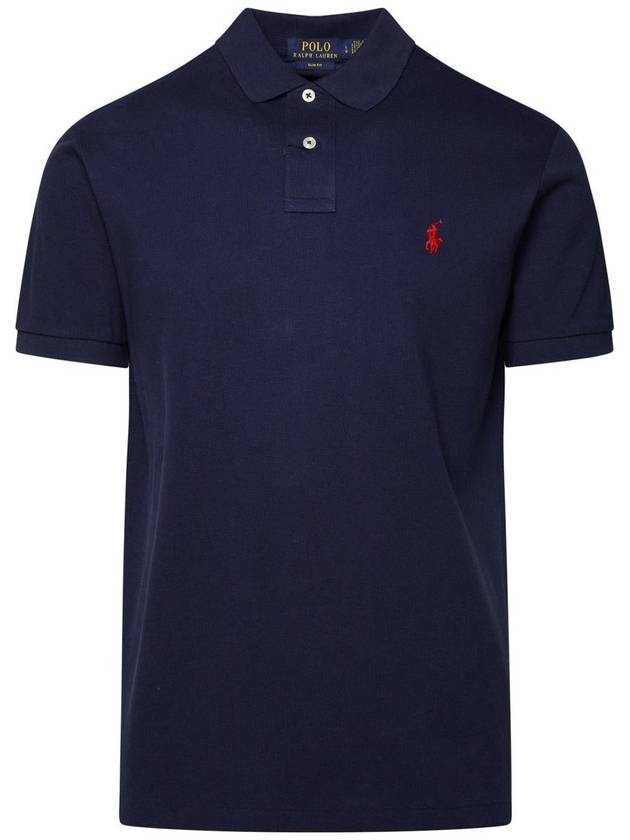 Men's Pony Slim Fit Short Sleeve Polo Shirt Navy - POLO RALPH LAUREN - BALAAN 2