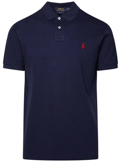 Men's Pony Slim Fit Short Sleeve Polo Shirt Navy - POLO RALPH LAUREN - BALAAN 2