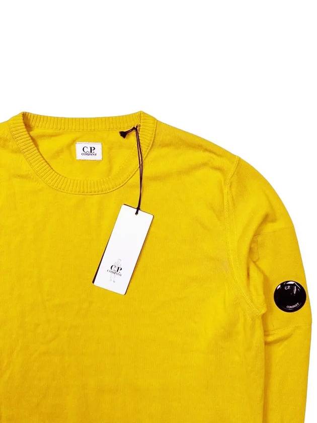 Men's Lens Wappen Cotton Sweatshirt Yellow - CP COMPANY - BALAAN 5