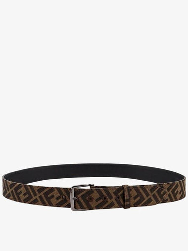 Embroidered Canvas Belt Brown - FENDI - BALAAN 1