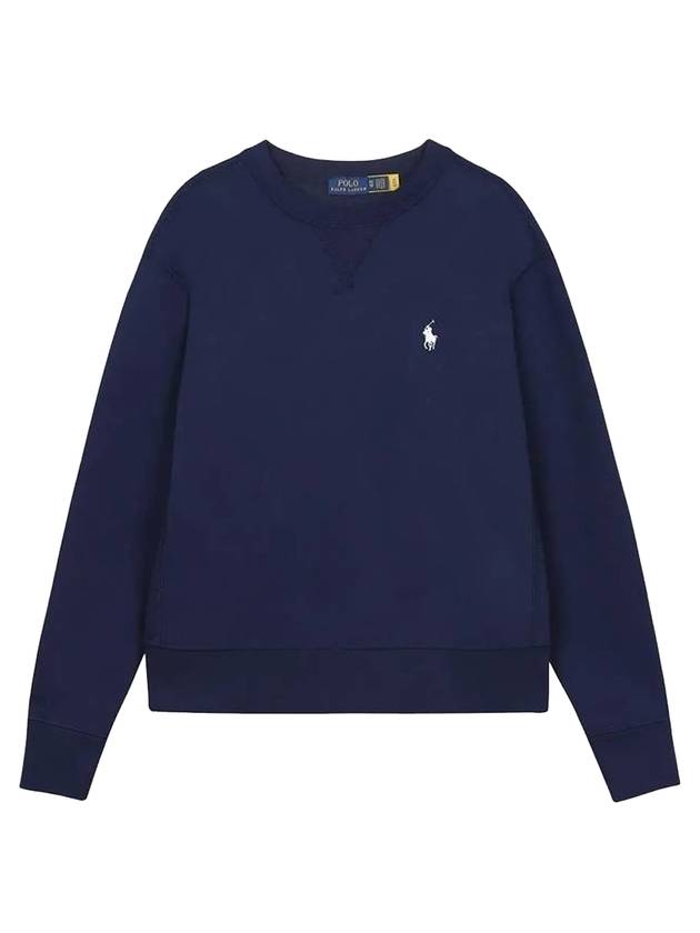 Embroidered Logo Basic Crew Neck Sweatshirt Navy - POLO RALPH LAUREN - BALAAN 1