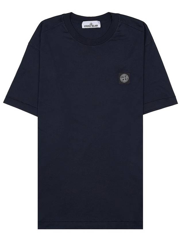 Logo Patch Short Sleeves T-Shirt Navy - STONE ISLAND - BALAAN 9