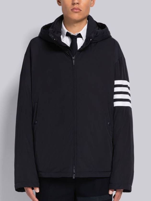 Poly Twill 4-bar Down Filled Hooded Jacket Navy - THOM BROWNE - BALAAN 2