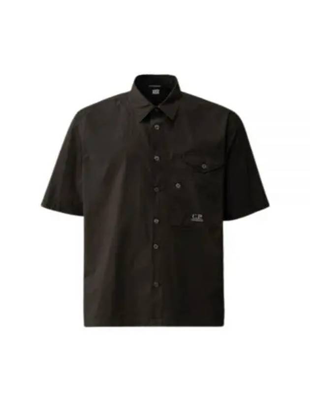 Cotton Popeline Short Sleeve Shirt Black - CP COMPANY - BALAAN 2