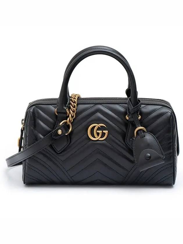 GG Marmont Small Top Handle Bag Black - GUCCI - BALAAN 5