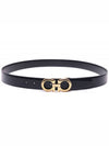 Gancini Leather Reversible Belt Black Blue - SALVATORE FERRAGAMO - BALAAN 5