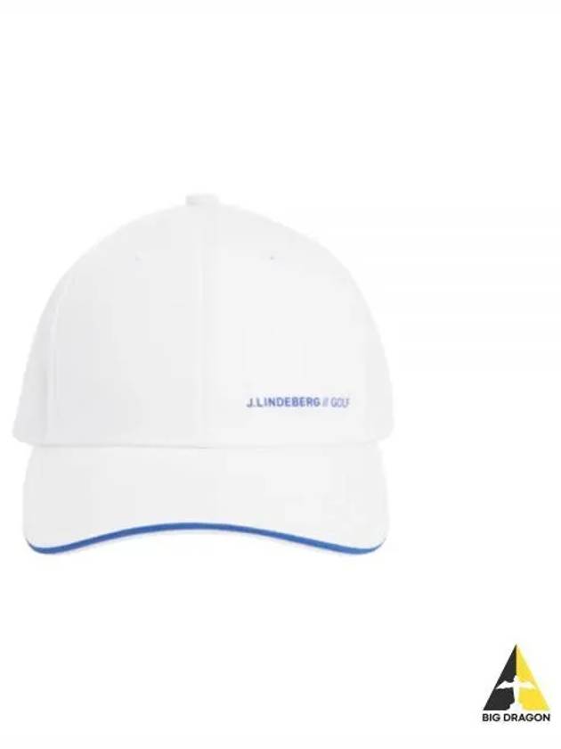 Men's Sunny Logo Print Polyester Twill Ball Cap White - J.LINDEBERG - BALAAN 2