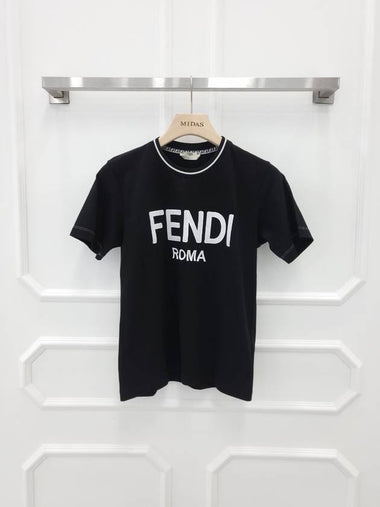 FS7254 Logo Short Sleeve T Shirt M Black - FENDI - BALAAN 1