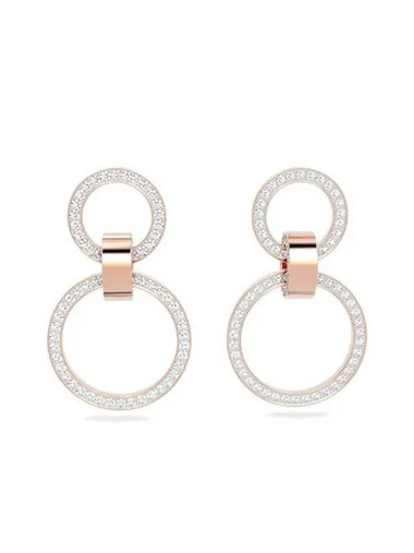 Dextera Interlocking Circle Hoop Earrings Rose Gold - SWAROVSKI - BALAAN 1