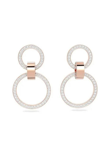 Dextera Interlocking Circle Hoop Earrings Rose Gold - SWAROVSKI - BALAAN 1