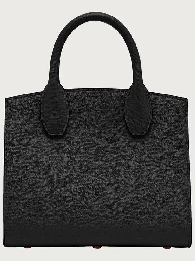 Gancini Studio Box Tote Bag Black Bonbon - SALVATORE FERRAGAMO - BALAAN 4