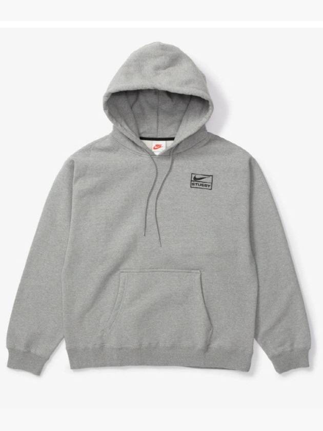 Stussy NRG RA Pullover Heather Hoodie Dark Grey - NIKE - BALAAN 2