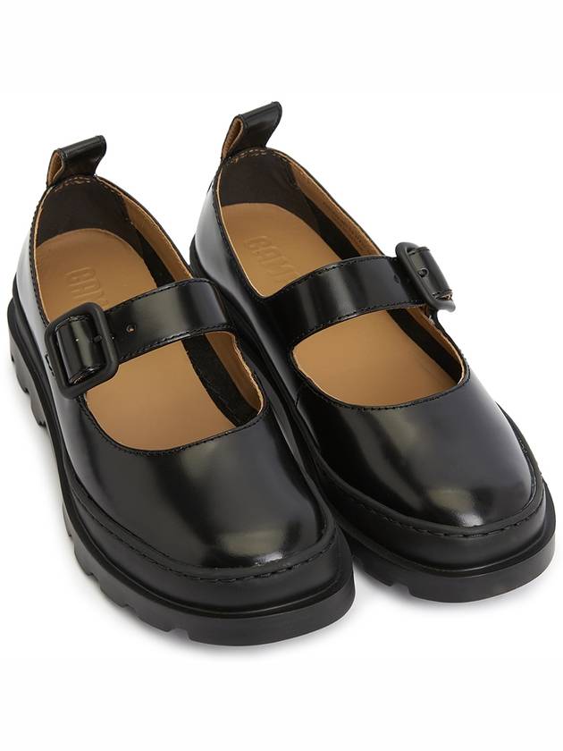 Brutus Mary Jane Leather Flat Black - CAMPER - BALAAN 4