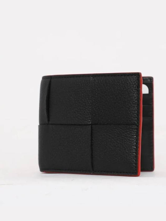 Cassette Bifold Half Wallet Red Black - BOTTEGA VENETA - BALAAN 2